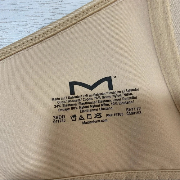 Maidenform One Fab Fit Lace T-Back Shaping Underwire Front Close Bra 7112 38DD - Picture 5 of 6